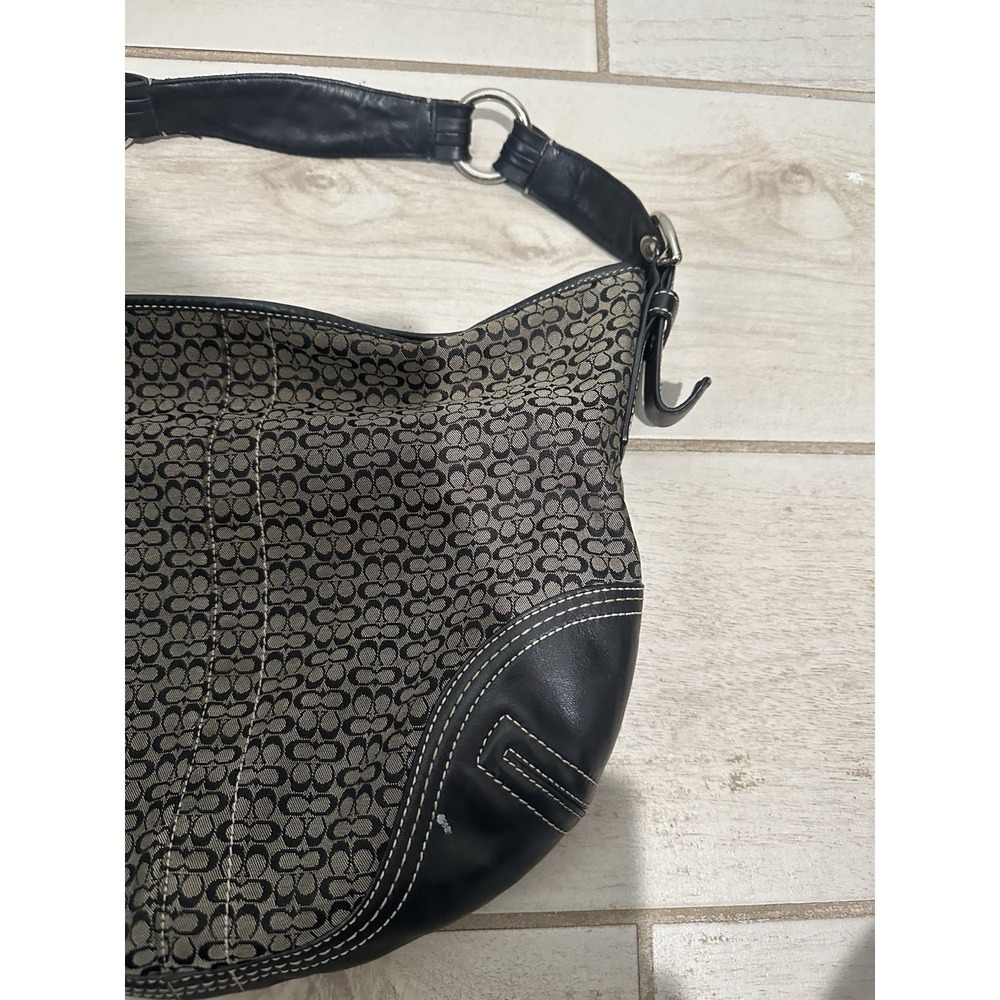 vintage Coach Soho signature hobo shoulder bag Black And Grey - Picture 3 of 11